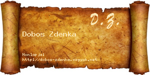 Dobos Zdenka névjegykártya